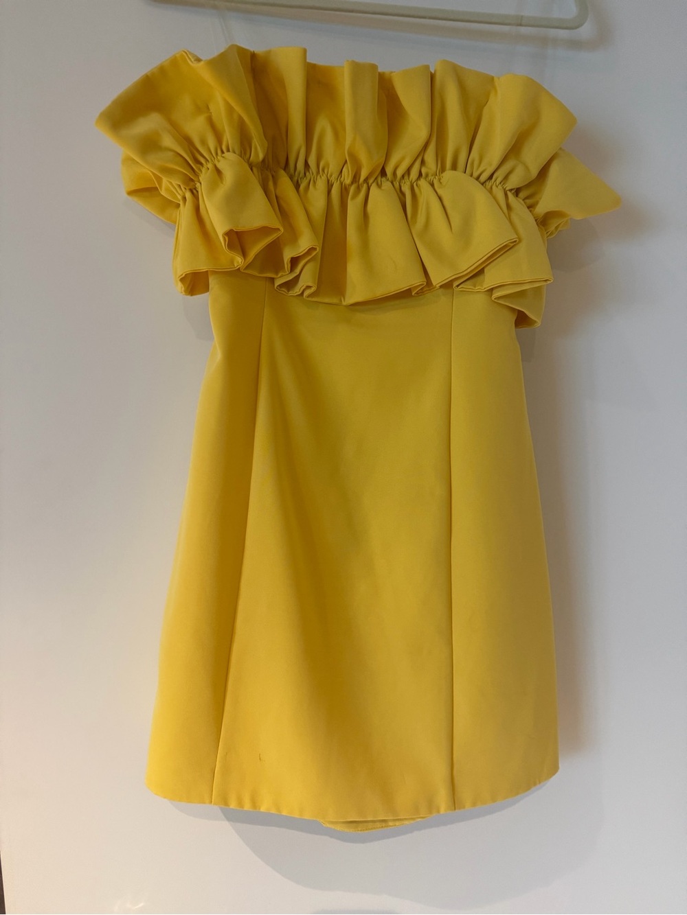 DO+BE Yellow Ruffle Off-Shoulder Dress